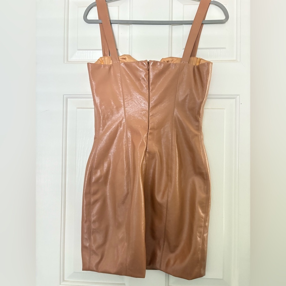NBD Kaia Patent Beige Bustier Mini Dress size medium - Picture 7 of 7